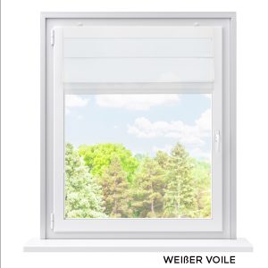 Römischer Vorhang nach Maß am Fensterrahmen – Voile, komplette Farbpalette