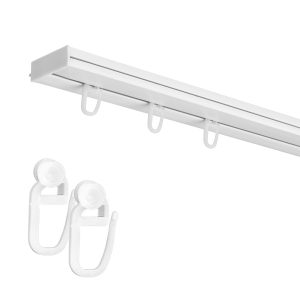 Einläufige Deckenlaufschiene aus PVC weiß