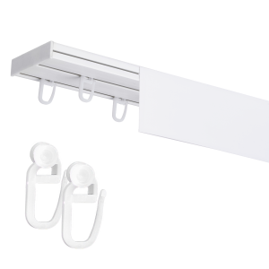 Deckenlaufschiene mit Blende PVC zweiläufig weiß