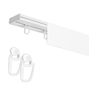 Deckenlaufschiene mit Blende PVC einläufig weiß
